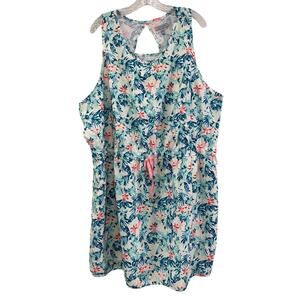 Ocean Coast Tropical Floral Resort Active Beach Dress Size 3X Stretch Pockets